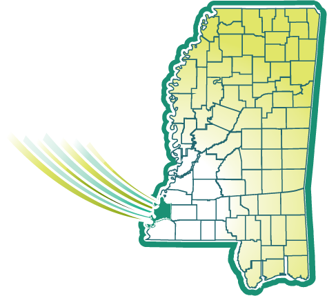 Map showing the location of Natchez in Mississippi.